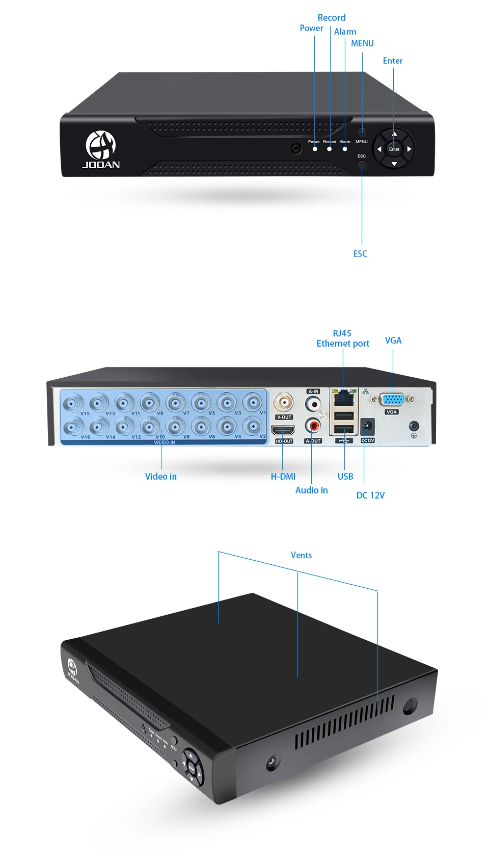 JOOAN 4216T 16CH CCTV DVR H.264 HD-OUT P2P облачный видеорегистратор домашнее видеонаблюдение безопасности CCTV цифровой видеорегистратор