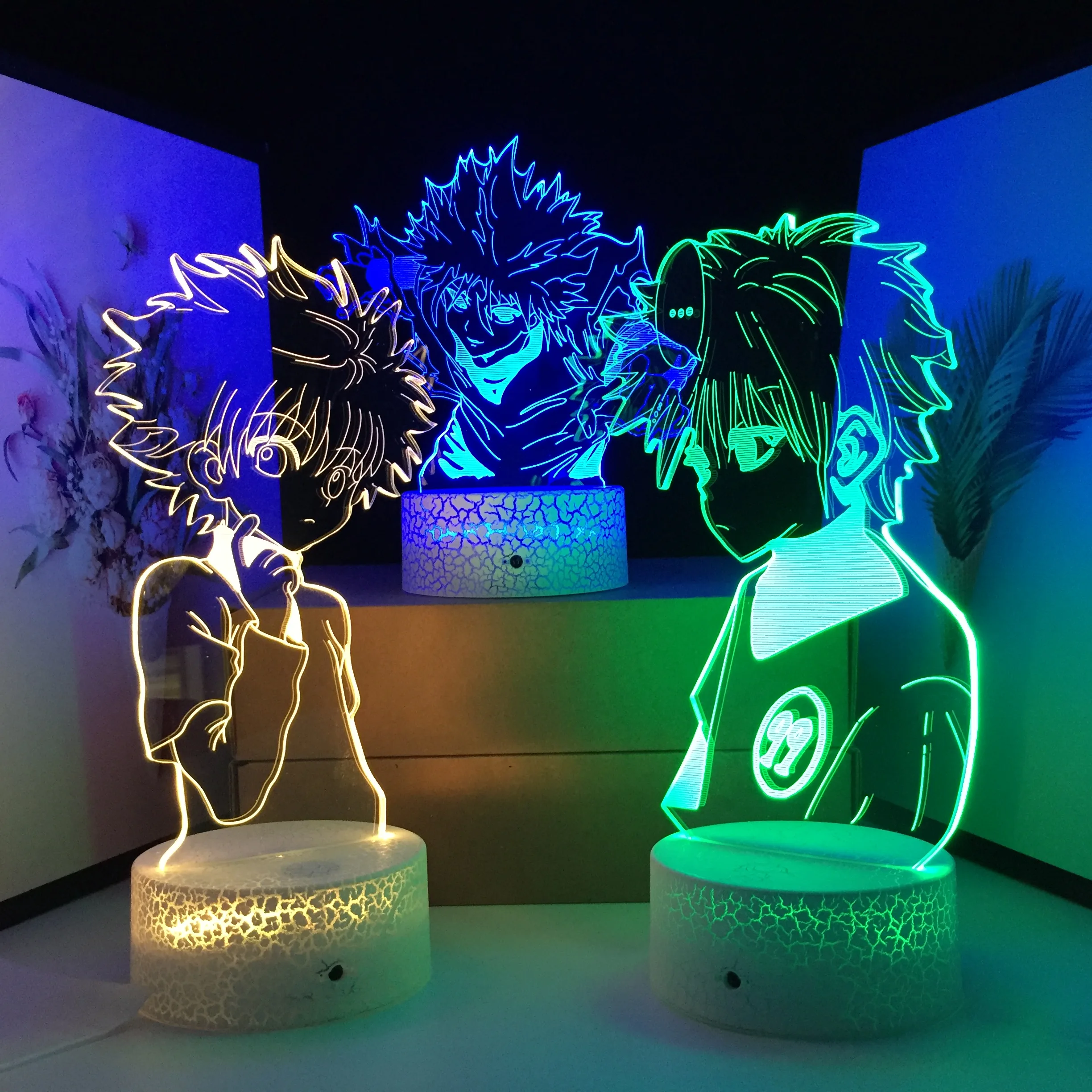 

Аниме фигурки Killua серии Hunter X Hunter, 3D лампа для детской спальни, Декор, подарок на день рождения, светильник, светодиодный акрилосветильник