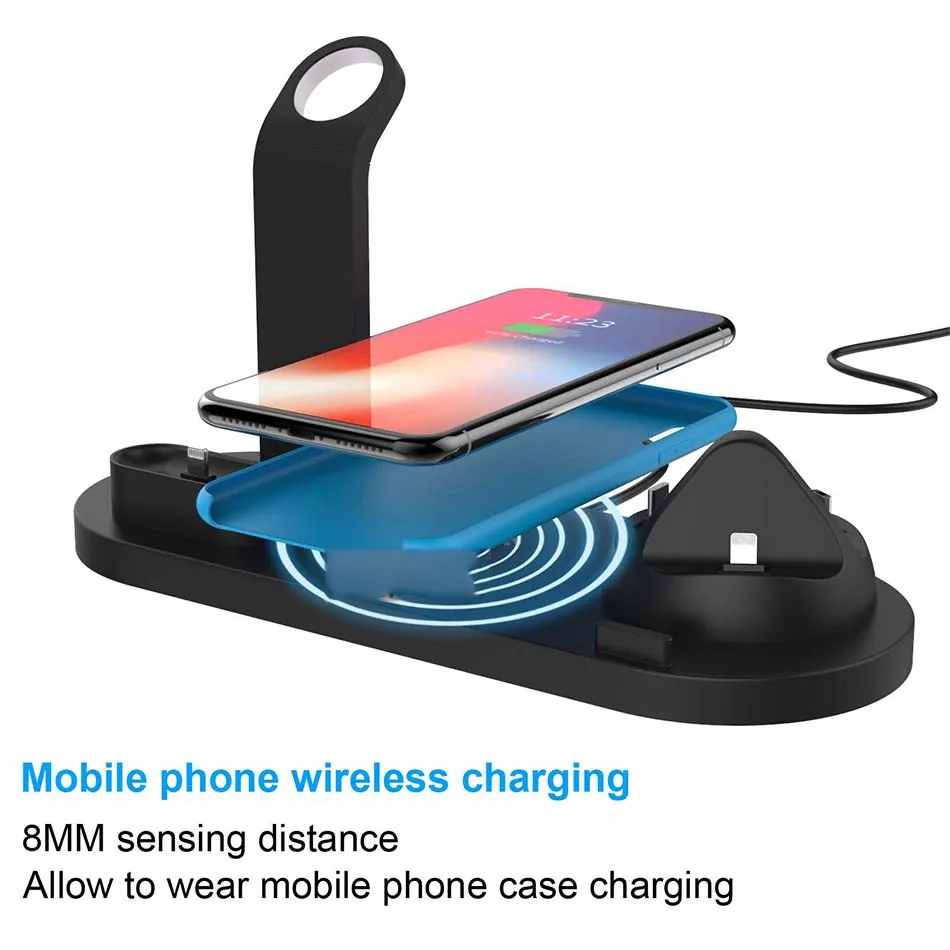 3 в 1 беспроводной зарядный док держатель для Apple Watch iPhone X XS XR MAX 7 8 Plus Airpods станция
