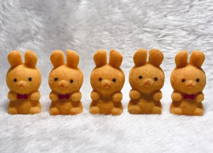 Оранжевый 20pcs/lot Lovely Cute Velvet Pink Bunny Toys Girls Toys Rabbit Birthday Gift Home Decoration Key Chains For Bags - Цвет: Оранжевый