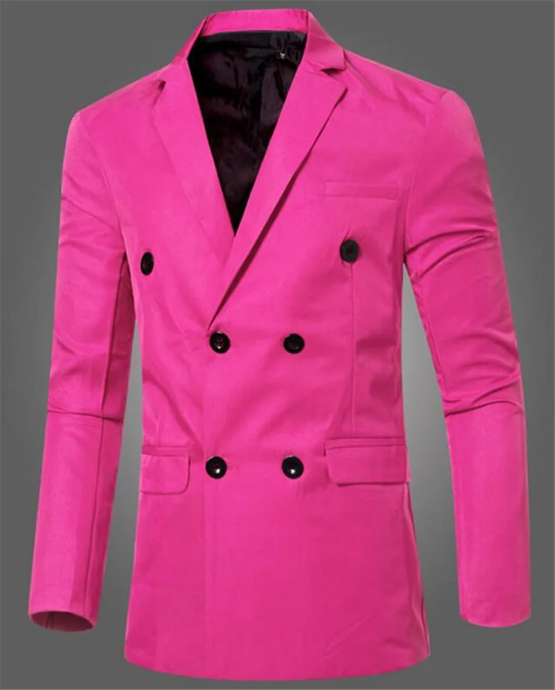 pink Роскошный мужской формальный наряд мужской спортивный костюм Мужская одежда деловые яркие цвета осенние и зимние мужские костюмы простые мужские костюмы - Цвет: pink
