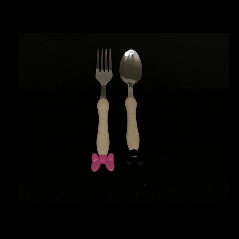 Beige Spoon Fork 3 шт./компл. Детские Еда хранения бамбуковые столовые приборы; прелестная однотонная посуда для малышей и детей постарше для тарелочной чаши eco-friendly Детские тренировочные столовые приборы набор - Цвет: Beige Spoon Fork