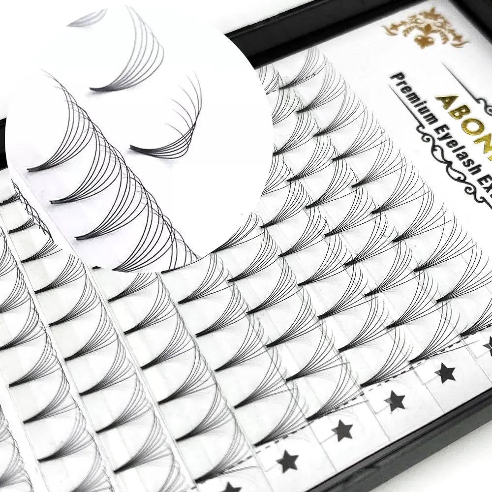 Накладные ресницы Abonnie индивидуальные Короткие стебли готовые для российского