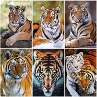 diy diamond painting forest tiger family 5d cross stitch kits full diamond embroidery animals mosaic paintings home decor gift