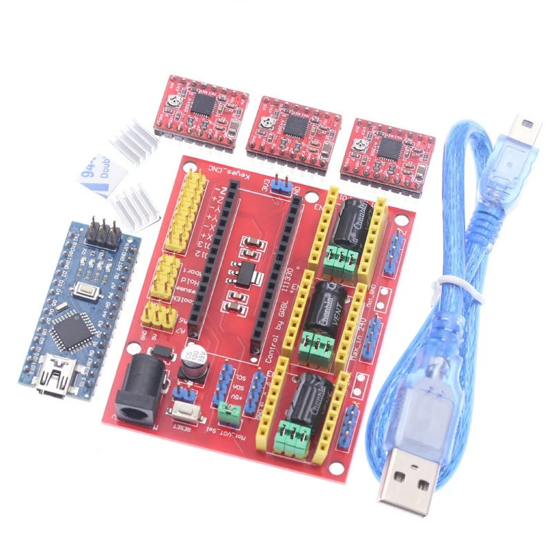 3DV4 CNC Shield V4 + Nano 3 0 шт. A4988 /DRV8825 Reprap Stepper набор драйверов | Электронные компоненты и