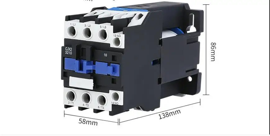 Contator de Energia 3-fase da Montagem em Trilho Nenhum Contator Din Elétrica 12v 24v 36v 48v 110v 220v Lc1d dc Cjx2-3210z 32a