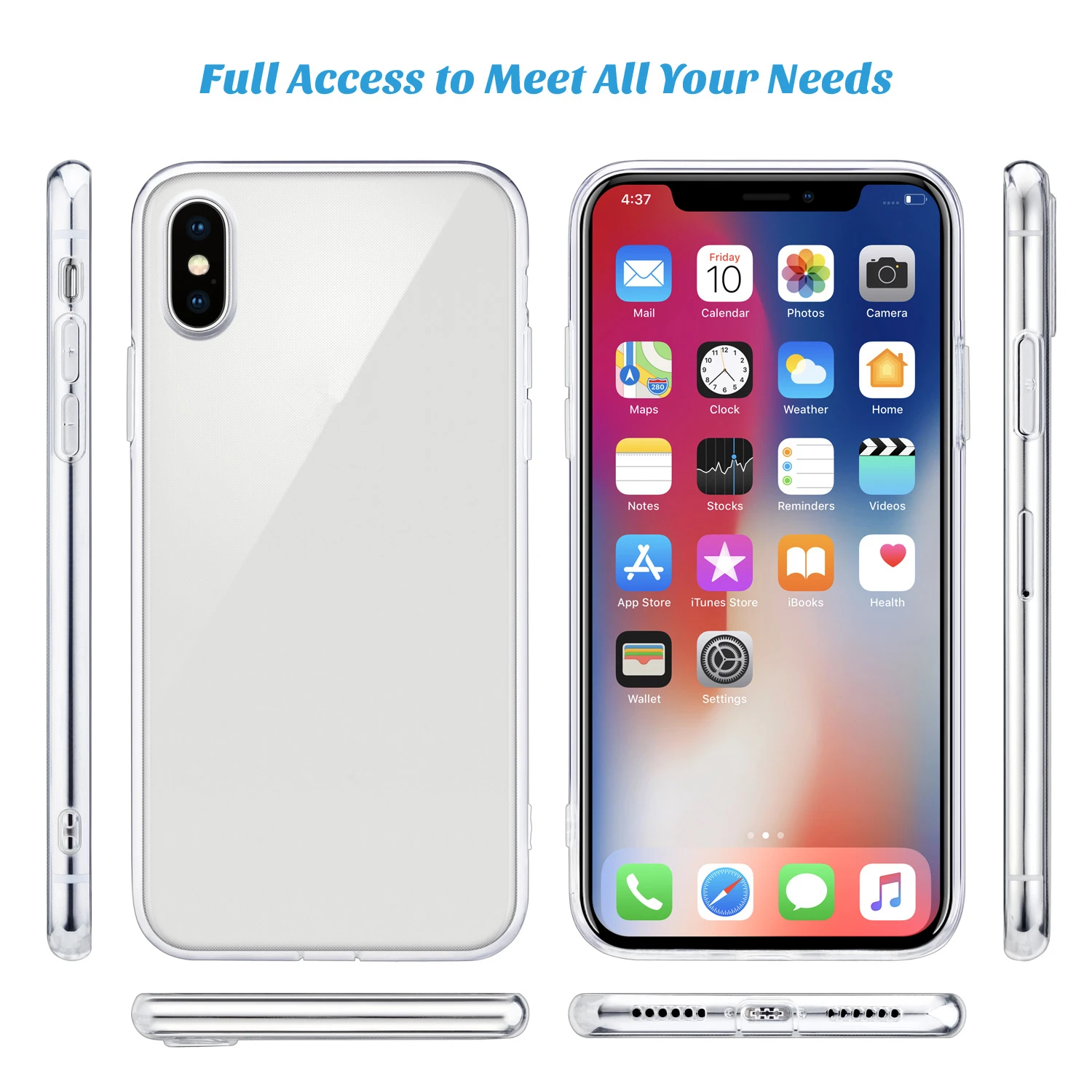Тонкий мягкий чехол из ТПУ для iPhone X поддержка беспроводной зарядки Apple 10 EY426 5 8