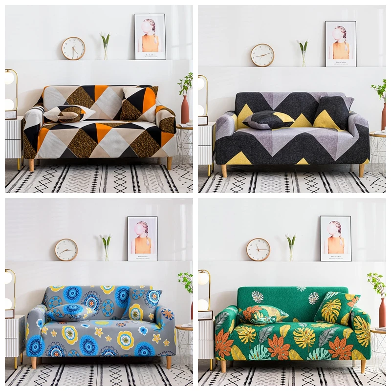 

2021 All cover Sofa Cover 1/2/3/4 Seats Elastic couch armchair slipcover Corner L shape capa de sofa impermeavel 2 e 3 lugares