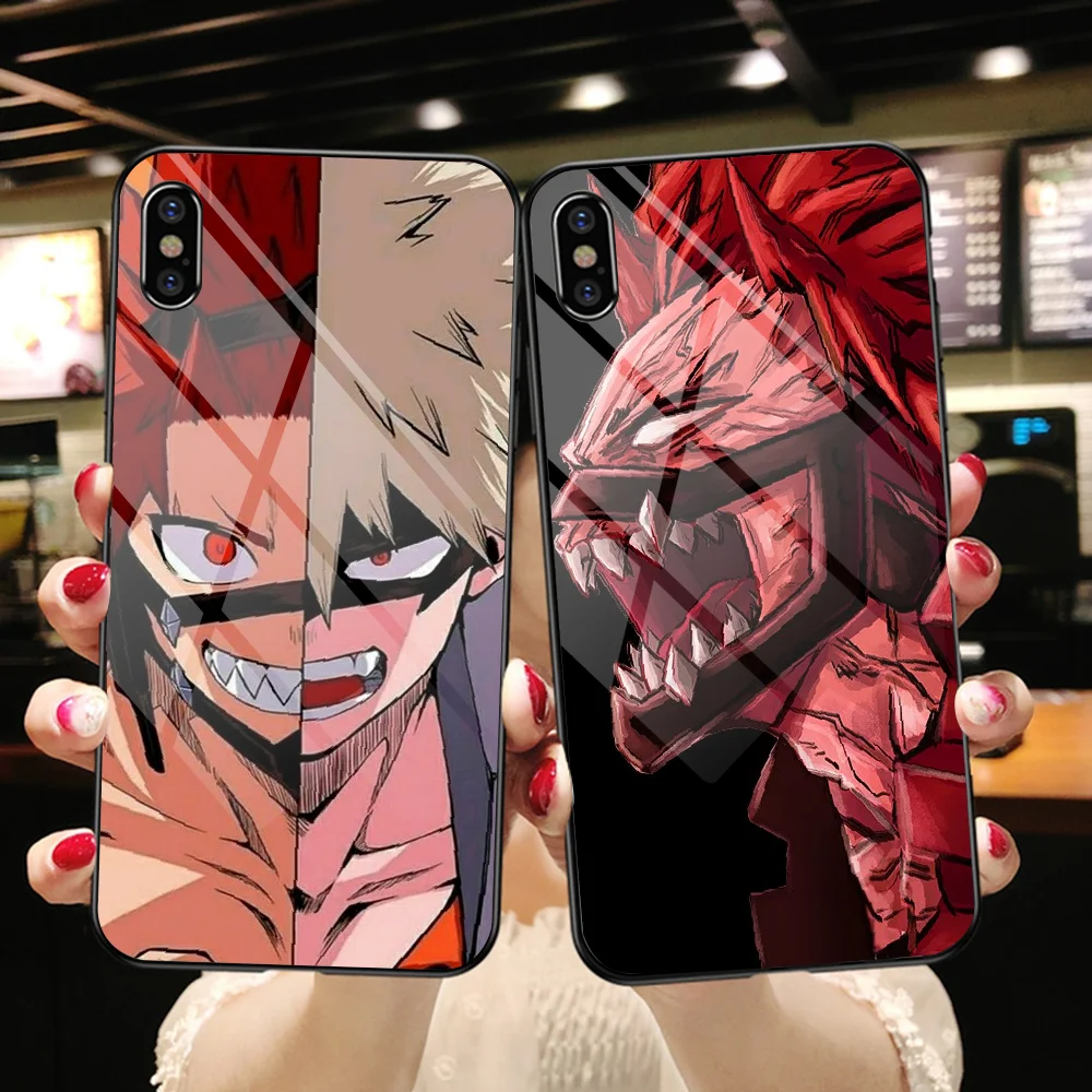 

Чехол для телефона Eijiro Kirishima из закаленного стекла для iphone SE 2020 6 6S 7 8 11 12 13 Plus X XS XR Pro Max, черный