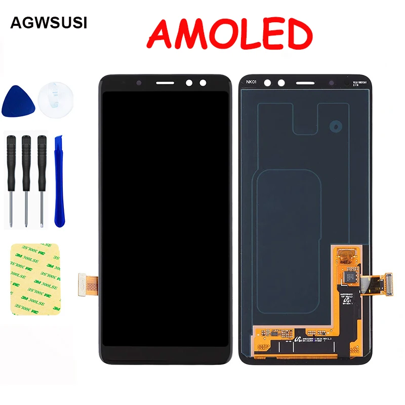 ЖК-дисплей AMOLED для Samsung Galaxy A8 2018 A530 A530F экран модуль монитор сенсорный дигитайзер