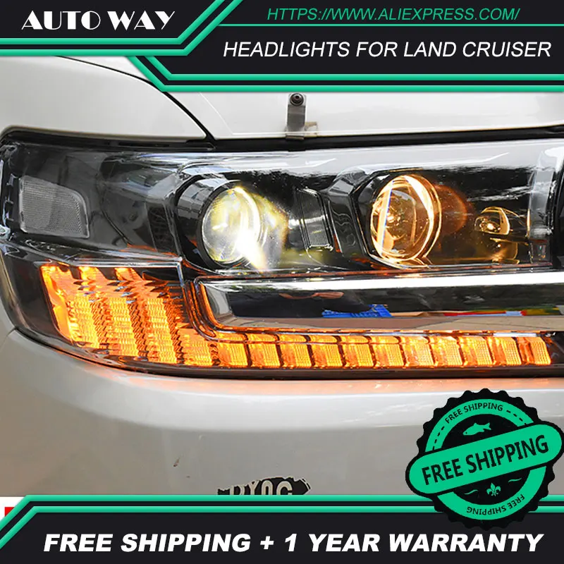 Car Styling Head Lamp case for Toyota LAND CRUISER LC200 Headlights 2016-2018 LED Headlight H7 D2H HID | Автомобили и мотоциклы