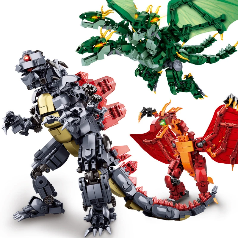 Sluban Godzillaingly Giant Ghidrahed Rodaned Building Block King of The Monstersed model игрушки для мальчиков