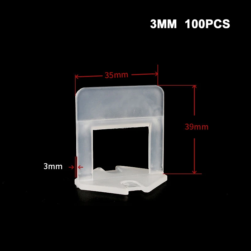 

Spacer Kit 100Pcs 3mm Leveling Base Tile Levelling Spacers Flooring Tiling Tool For Suit Household System Floor Tile Kits Tools