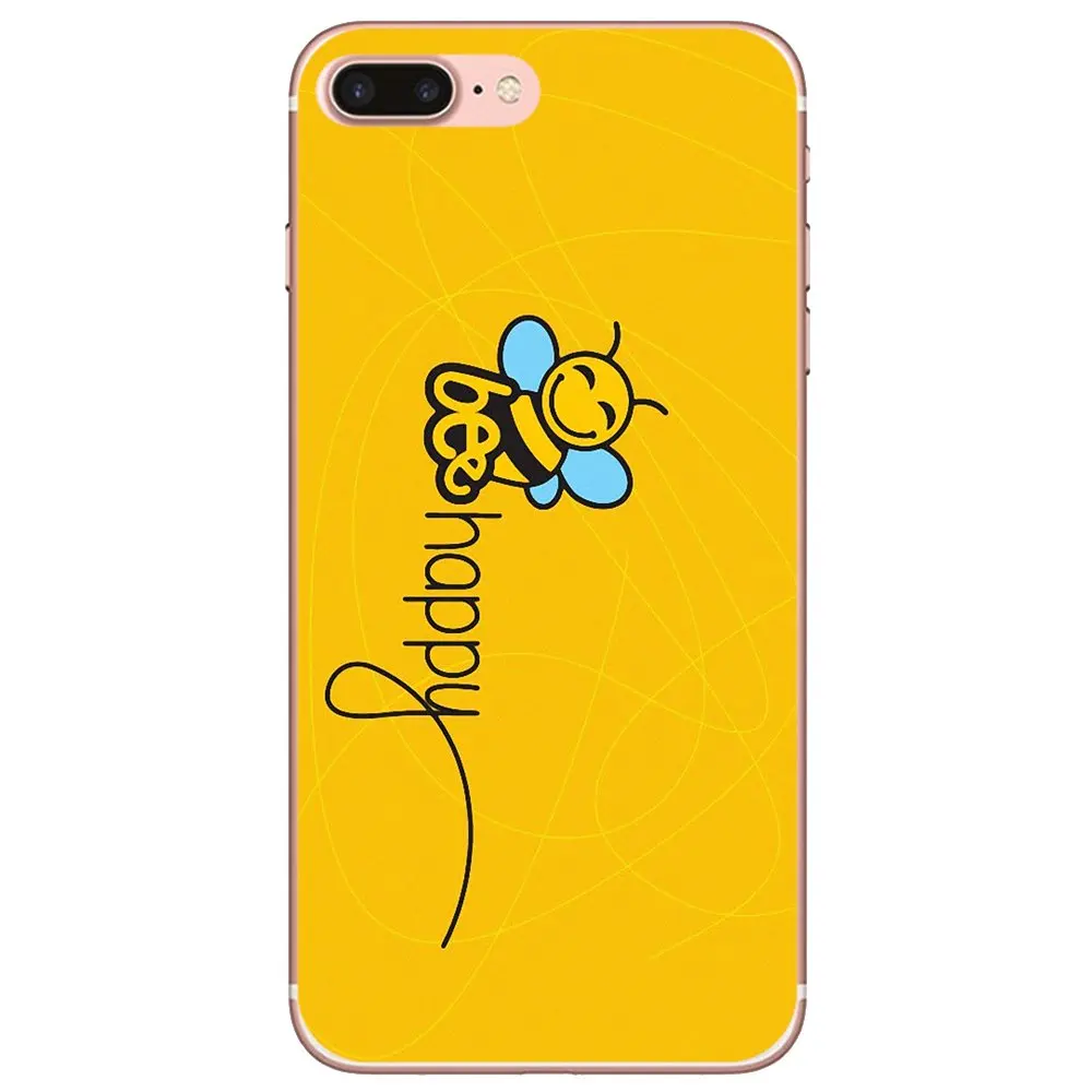 Soft Bag Case Cartoon Little Yellow Bee Happy For Samsung Galaxy S10 S10E S20 FE S21 S30 S8 S9 S7 Plus Ultra Edge Lite | Мобильные