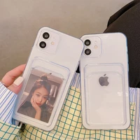 phone case for iphone 11 12 mini case for iphone 11 pro x xs max xr 7 8 plus se case cover soft silicone wallet card holder