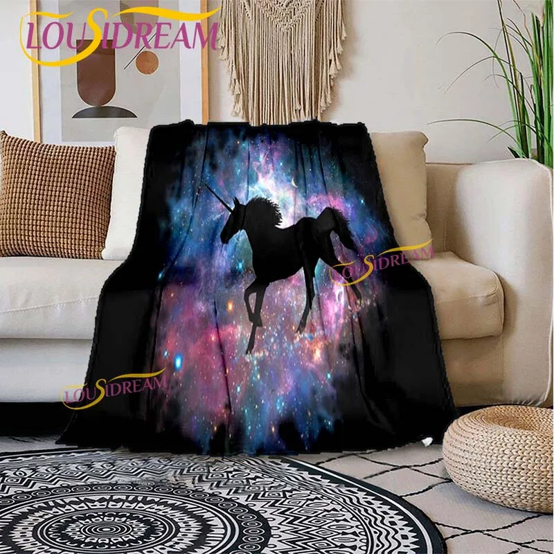 Супермягкое фланелевое одеяло с принтом в виде единорога Фланелевое покрывало