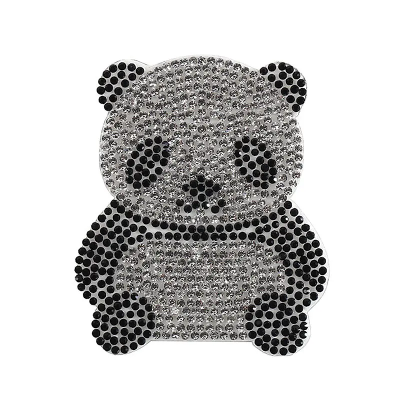 Милые Стразы в виде панды с утюгом Переводные Аппликации патчи блестящими