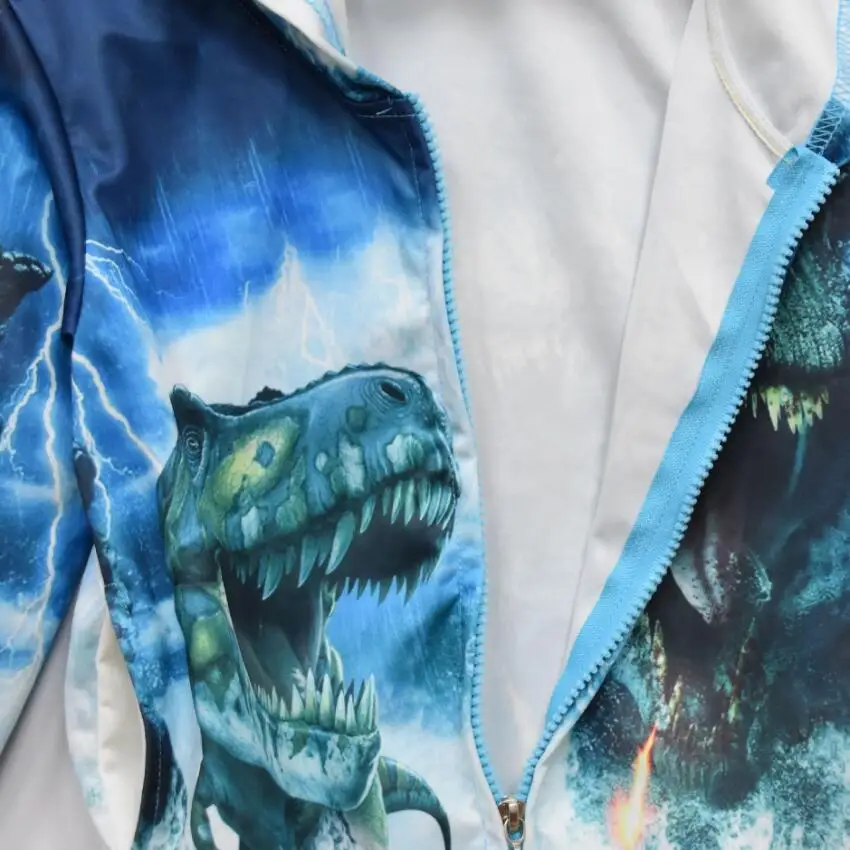 Новинка 2021 худи для мальчиков детский осенний свитшот с капюшоном динозавром