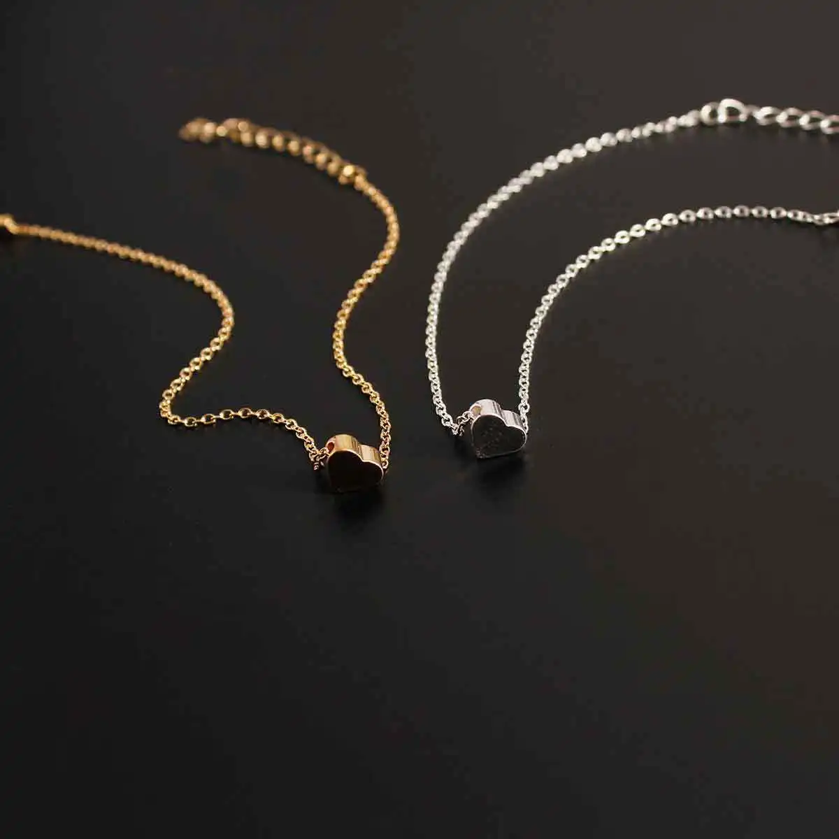 Простая форма сердца любовь кулон ножные браслеты лето пляж золотой серебряный