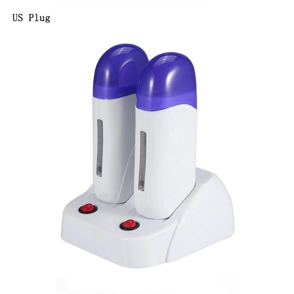 Double US Plug x Wax Нагреватель воска для депиляции, роликовый нагреватель, для мужчин и женщин, для удаления волос на теле, восковой нагреватель+ депиляционный воск, Мути тип, инструмент для ухода за телом - Цвет: Double US Plug x Wax