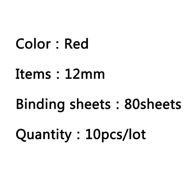 Red-12mm 10PCS 21 Hole Binding Ring 6-12mm Loose-leaf Spiral Coil Scrapbook Album Binding Aprons PVC Binder Rings Notebook Office Supply - Цвет: Red-12mm