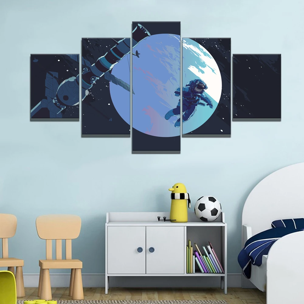 

5 шт. домашний декор hd живопись анимация космоавт космическая станция художественная живопись постер аниме школа спальня стена рождественс...