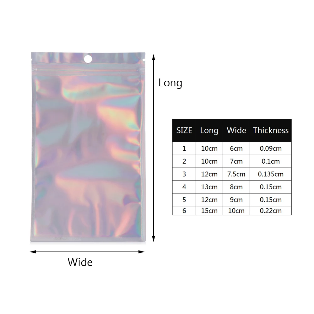 20 шт. пакеты для косметики с голографическим эффектом | Дом и сад