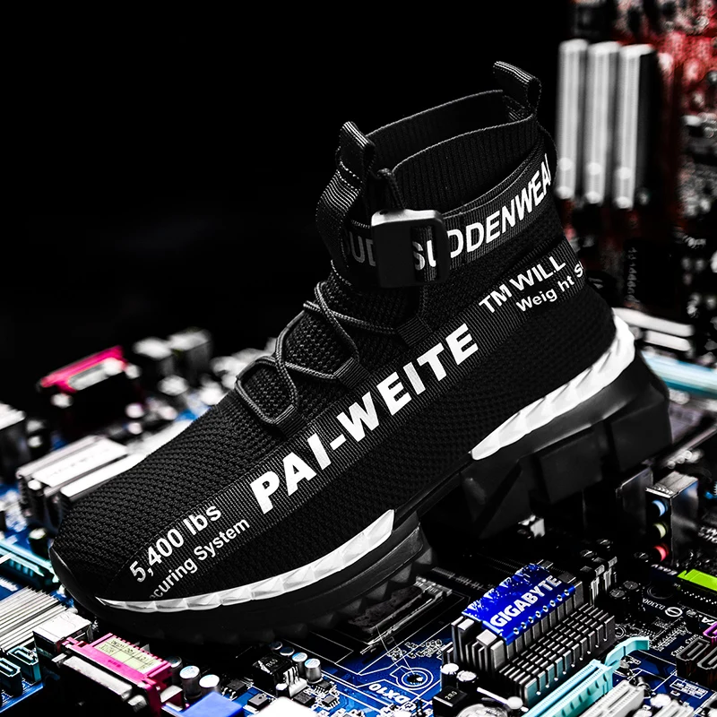 Новинка 2019 года сезон осень Высокая парусиновая мужская повседневная обувь