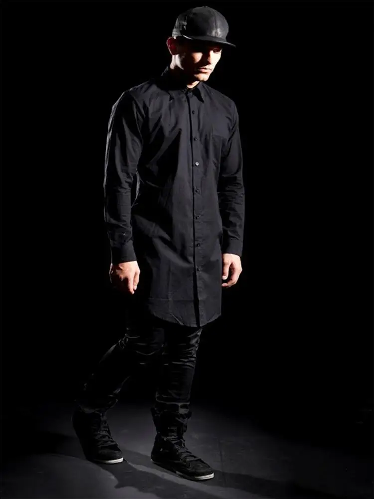 Мужская рубашка с длинными рукавами Повседневная Длинная индивидуализированная