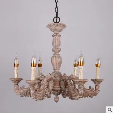 Высококачественные люстры с резьбой по дереву американские ретро деревянные