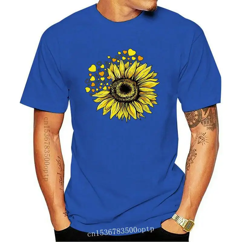 

New JCGO Summer Women T Shirt 5XL Plus Size Cotton Flower Heart Print Short Sleeve Tees Tops Casual O-Neck Female Oversized TShi