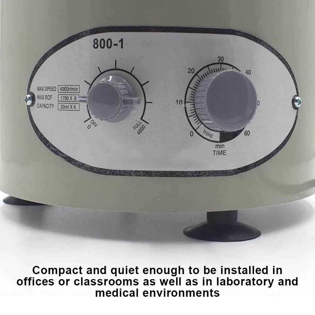 

800-1 Mini 4000RPM 1790xg Lab Centrifuge Desktop Electric Centrifuge With Timer Medical Practice Machine Supplies 6pc 20ml Tube