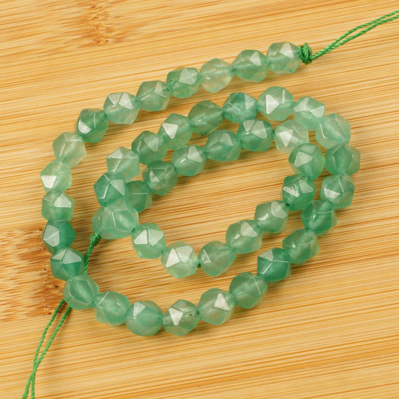 

Bulk Wholesale 8mm Natural Beads Stone Faceted Green Aventurine Natural Stone Beads Needlework for Jewelry Making DIY Bracelet