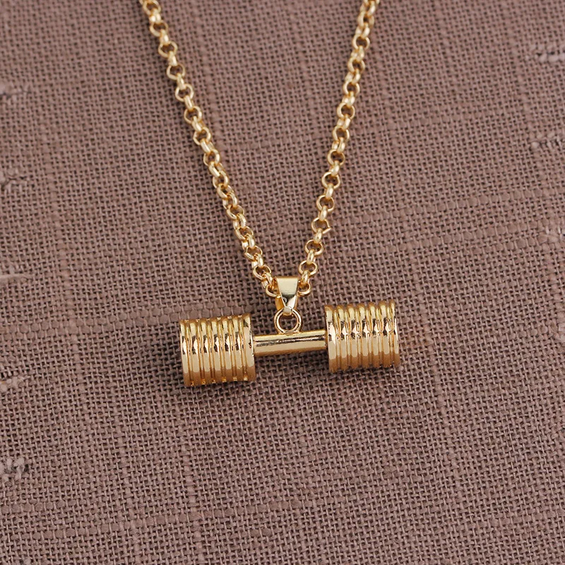 Оптовая горячая Распродажа золотой черный кулон в форме гири Бодибилдинг