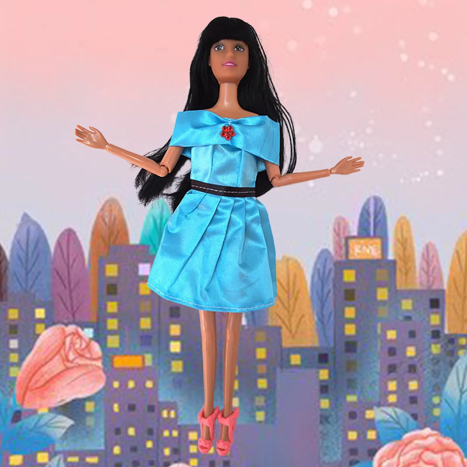 Разнообразные игрушки черная тряпичная кукла для девочек ручная работа