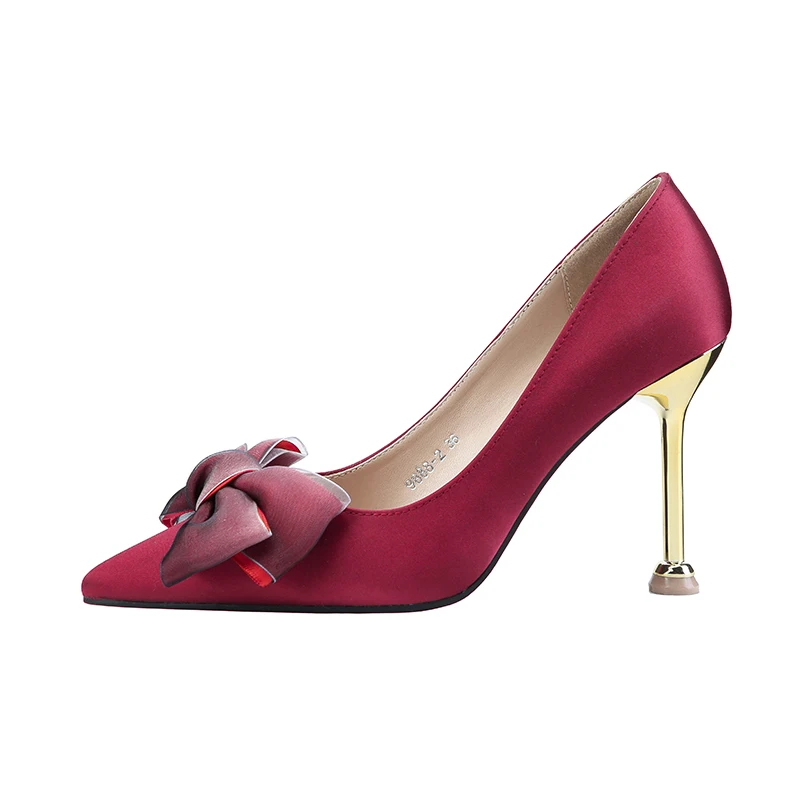 2020 Italian Shoe and Bag Set for Party In Women Bow High Heels Elegant Luxury Ladies Black Red Shoes | Обувь