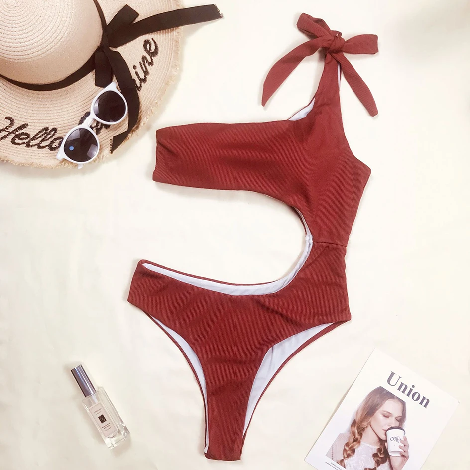 

Sexy One Pieces Swimsuit Women 2021 Summer Swimwear Women Push Up Hollow Out Bikini Bathing Suits Bodysuit Monokini Beach Wear