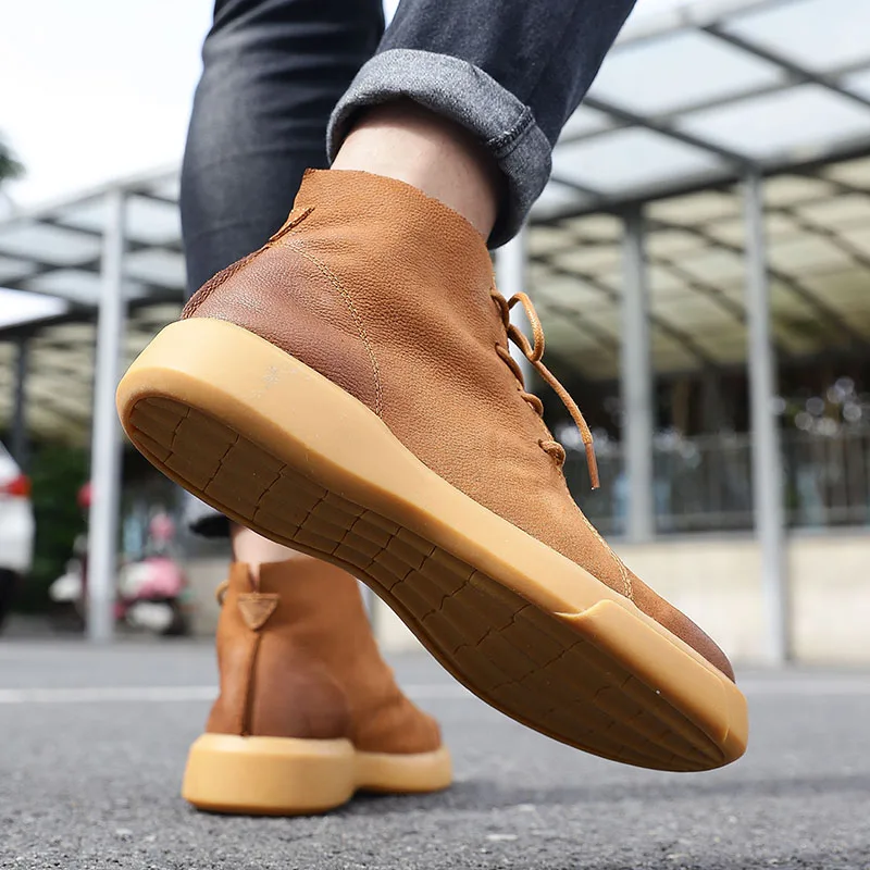 Мужские кожаные повседневные ботинки Стильные Ботинки Martin износостойкие