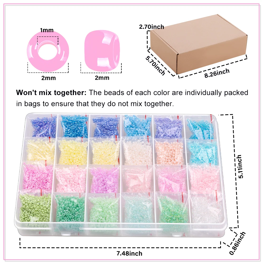 2 3 4 mm Macarone Glass Spacer Beads For Jewelry Making Small Pony Seed Beads With Jump Ring For DIY Women Charm Bracelet Rings