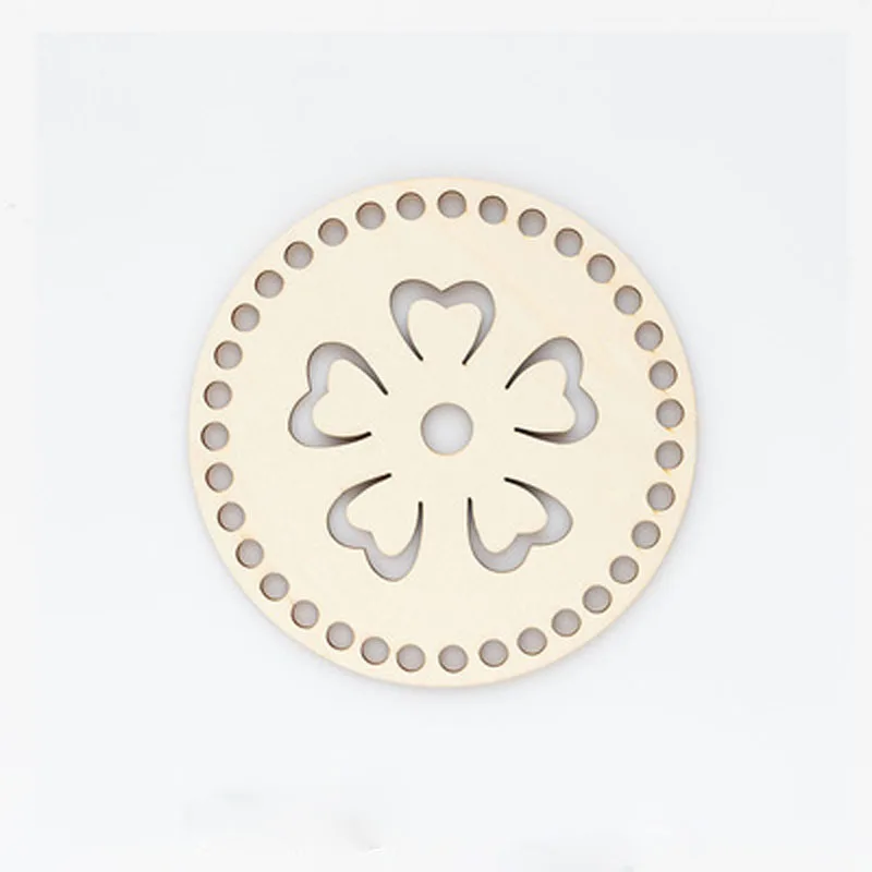 

3 pcs Natural Wooden Basket Bottom,Heart Shape Blank Crochet Basket Wood Base for DIY Weaving Supplies Craft Making Tools