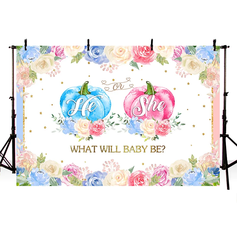 Мальчик или девочка ребенок пол показать вечерние фон душ Декор Тыква мальчик