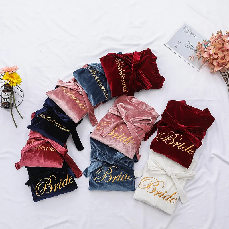 

2020 Горячая Распродажа, осенне-зимний банный халат для женщин, бархатное мягкое ночное белье, длинное свадебное платье подружки невесты, веч...