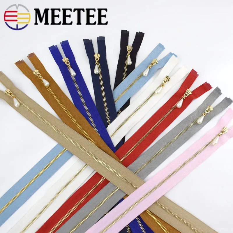 Meetee 2/5 шт. 40-70 см 3 # металлическая молния с открытым концом автоматический замок