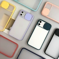 slide lens window case for iphone 11 12 pro max soft case for iphone 7 8 plus xs max xr x se 2020 phone cover back cases
