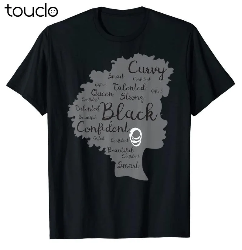 

New Strong Black Woman Afro Word Art Natural Hair Melanin Poppin T-Shirt Unisex S-5Xl