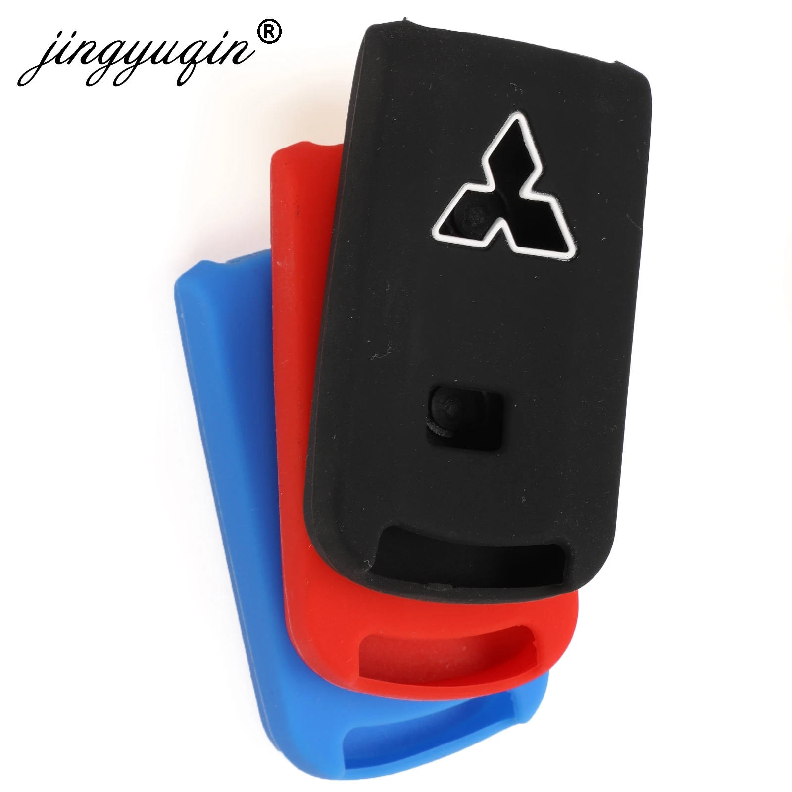 Jingyuqin 30x силиконовый чехол для ключей от машины крышка набор fob для Mitsubishi Outlander, Lancer EX ASX colt Grandis L200 3 кнопки дистанционного ключа