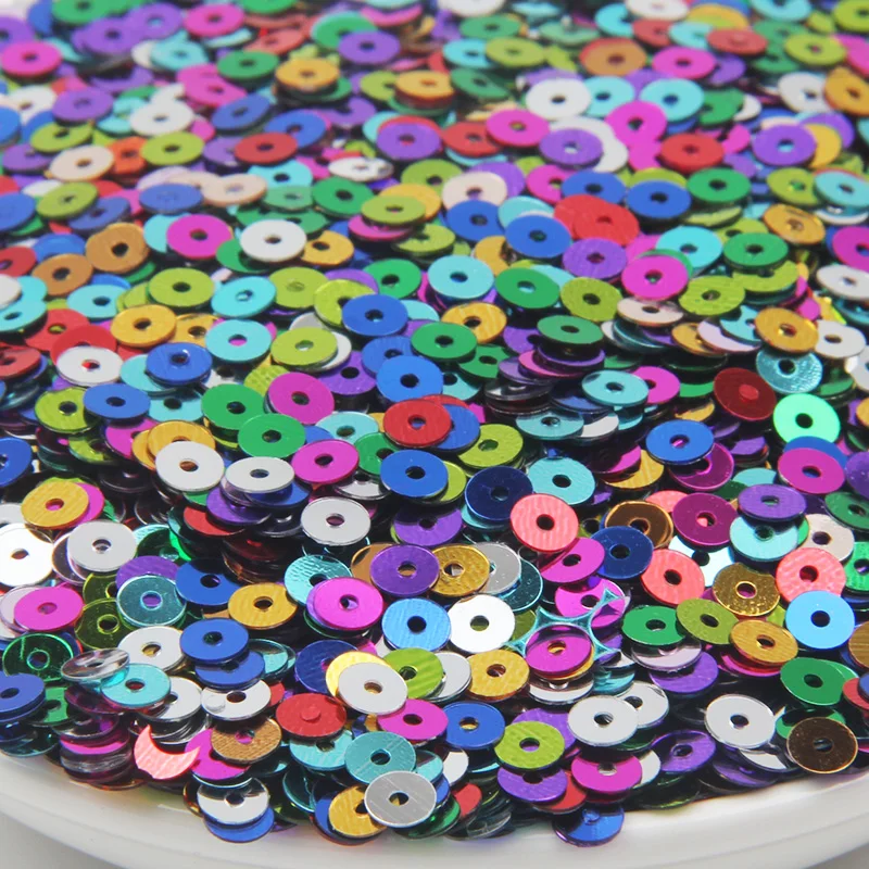 Плоские и круглые пайетки из ПВХ 4 мм россыпью Свадебное Ремесло домашняя одежда