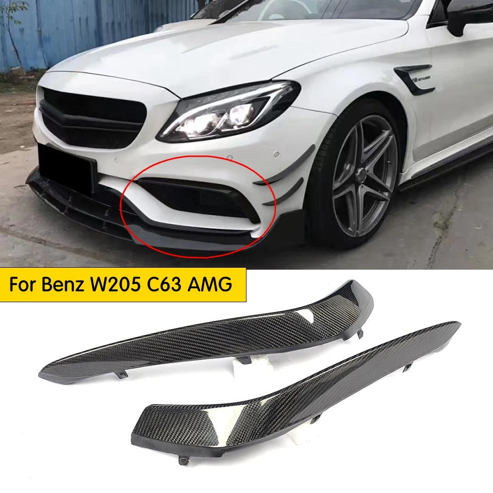 Верхний разветвитель переднего бампера из углеродного волокна для Benz W205 C205 S205 C63 и C63s AMG Sedan& Coupe