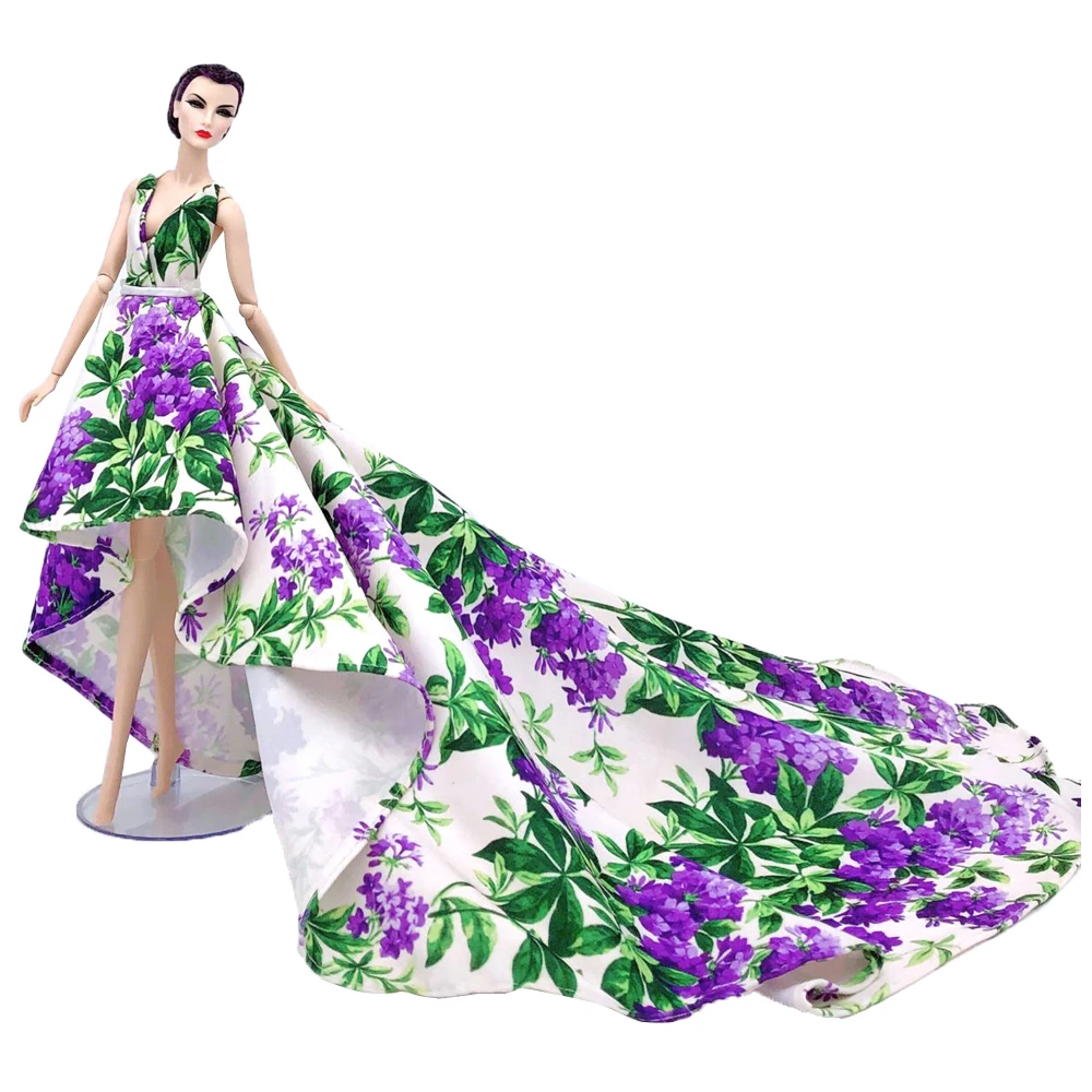Платье NK 1xdoll фиолетовое платье для смокинга с открытой спиной куклы модное
