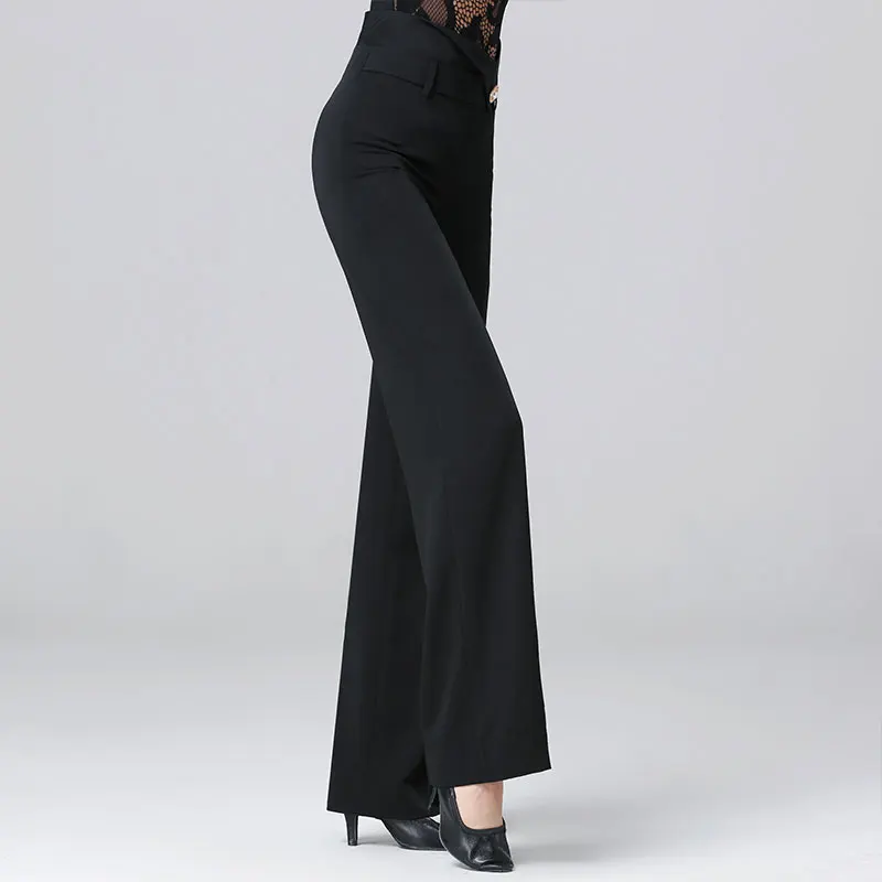 Женские модные стильные современные брюки с высокой талией для бальных танцев